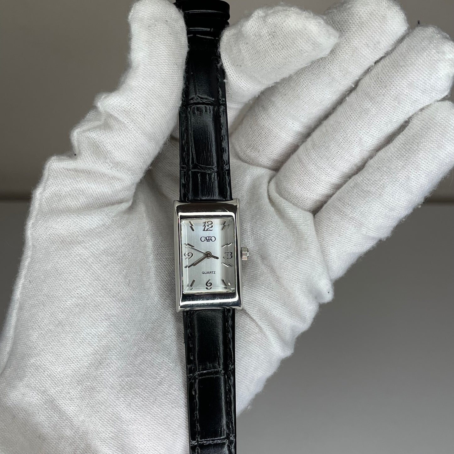 Reloj CATO Quartz Tank Rectangular 2005 | Cristal Biselado y Esfera Satinada