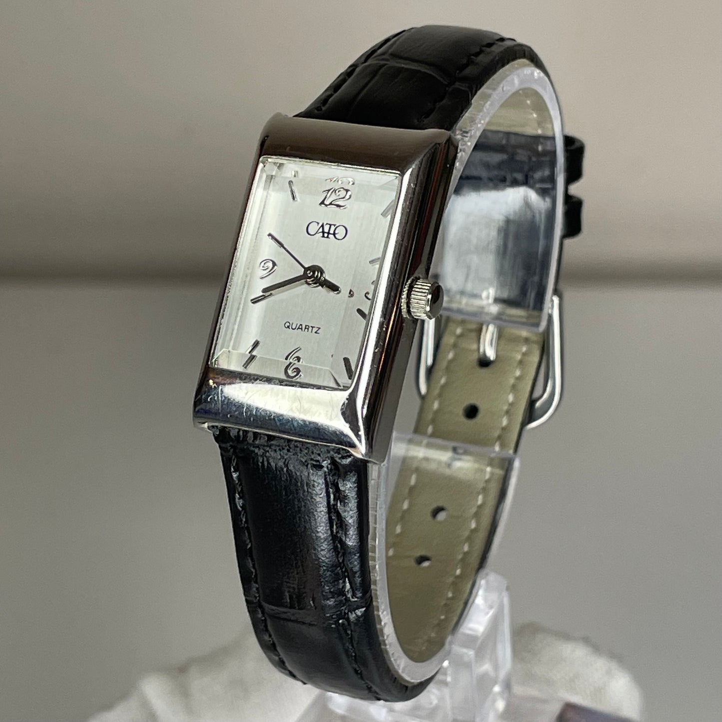 Reloj CATO Quartz Tank Rectangular 2005 | Cristal Biselado y Esfera Satinada