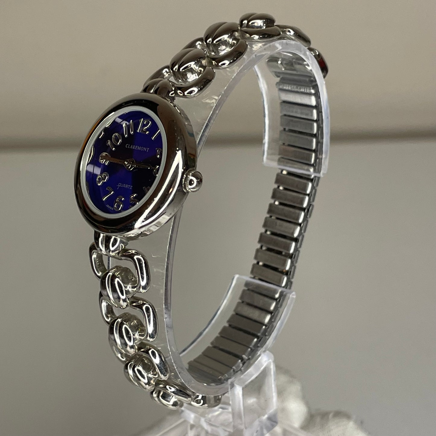 Reloj Claremont 96-017 Quartz Japan Movt Electric Blue Floral Bracelet Año 1999