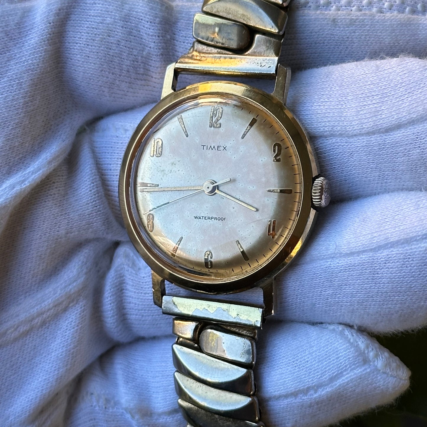Reloj Timex Hombre A Cuerda Años 70 Dorado Funciona Perfecto único