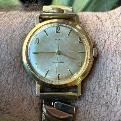 Reloj Timex Hombre A Cuerda Años 70 Dorado Funciona Perfecto único