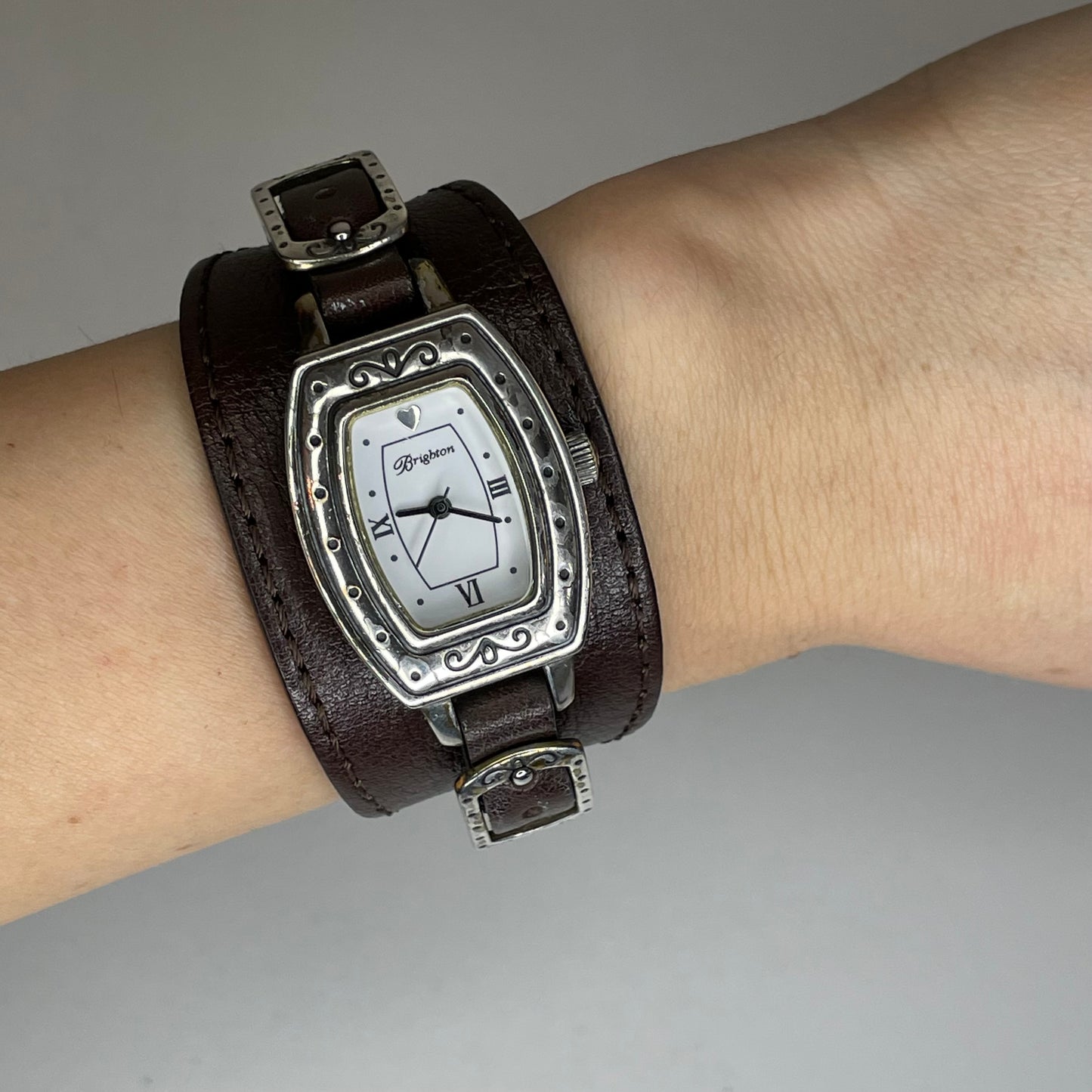 Reloj Brighton Zamora Cuff Watch Original Cuero Ancho 2000s | Western Revival