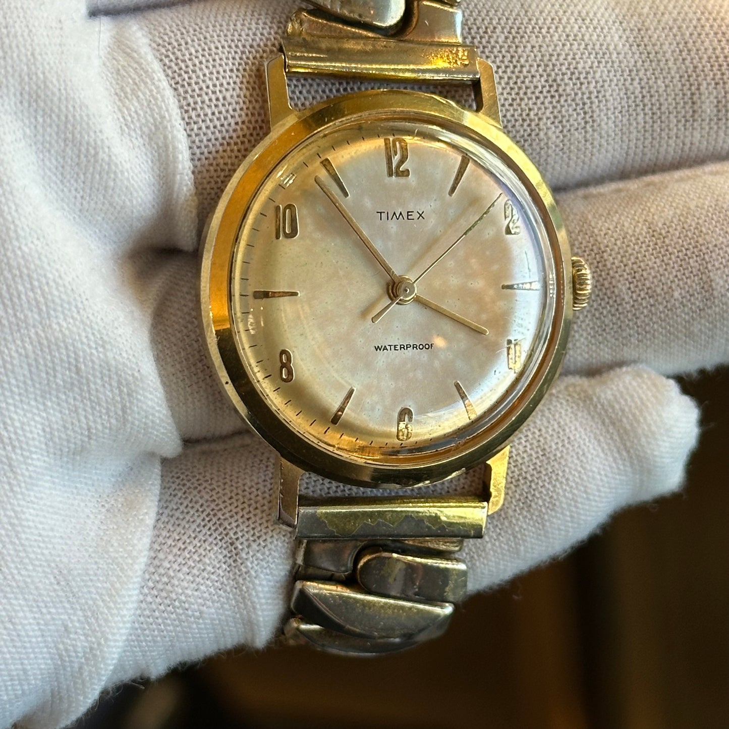 Reloj Timex Hombre A Cuerda Años 70 Dorado Funciona Perfecto único
