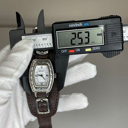 Reloj Brighton Zamora Cuff Watch Original Cuero Ancho 2000s | Western Revival