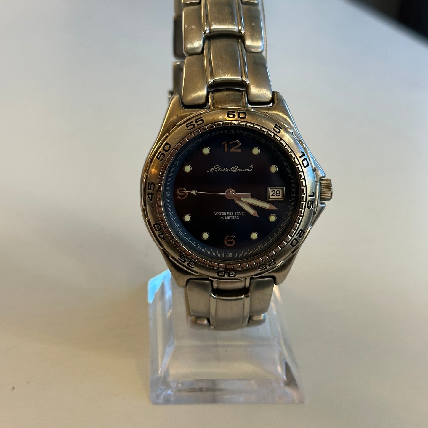 Reloj Eddie Bauer Hombre Año 1998 Acero Azul 42mm