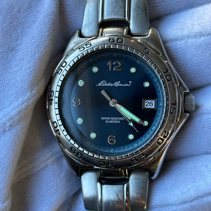 Reloj Eddie Bauer Hombre Año 1998 Acero Azul 42mm