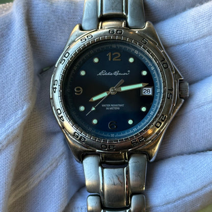 Reloj Eddie Bauer Hombre Año 1998 Acero Azul 42mm