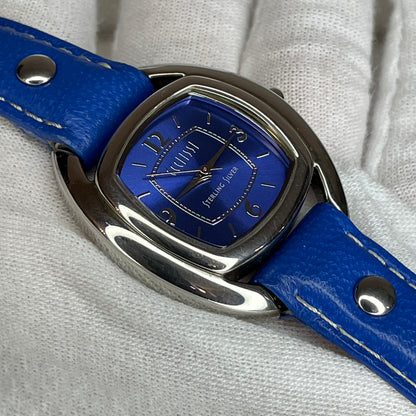 Reloj de plata maciza Ecclissi Sterling Silver 925 / Caja y hebilla de plata AZUL ÚNICO