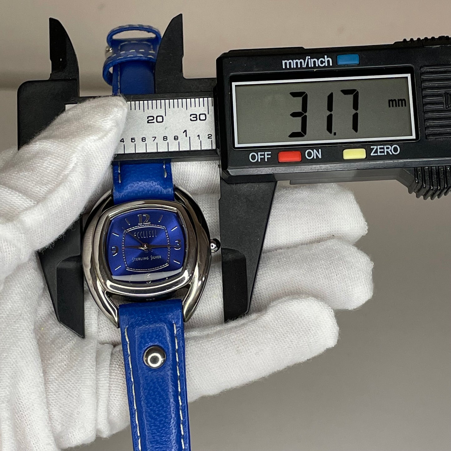 Reloj de plata maciza Ecclissi Sterling Silver 925 / Caja y hebilla de plata AZUL ÚNICO