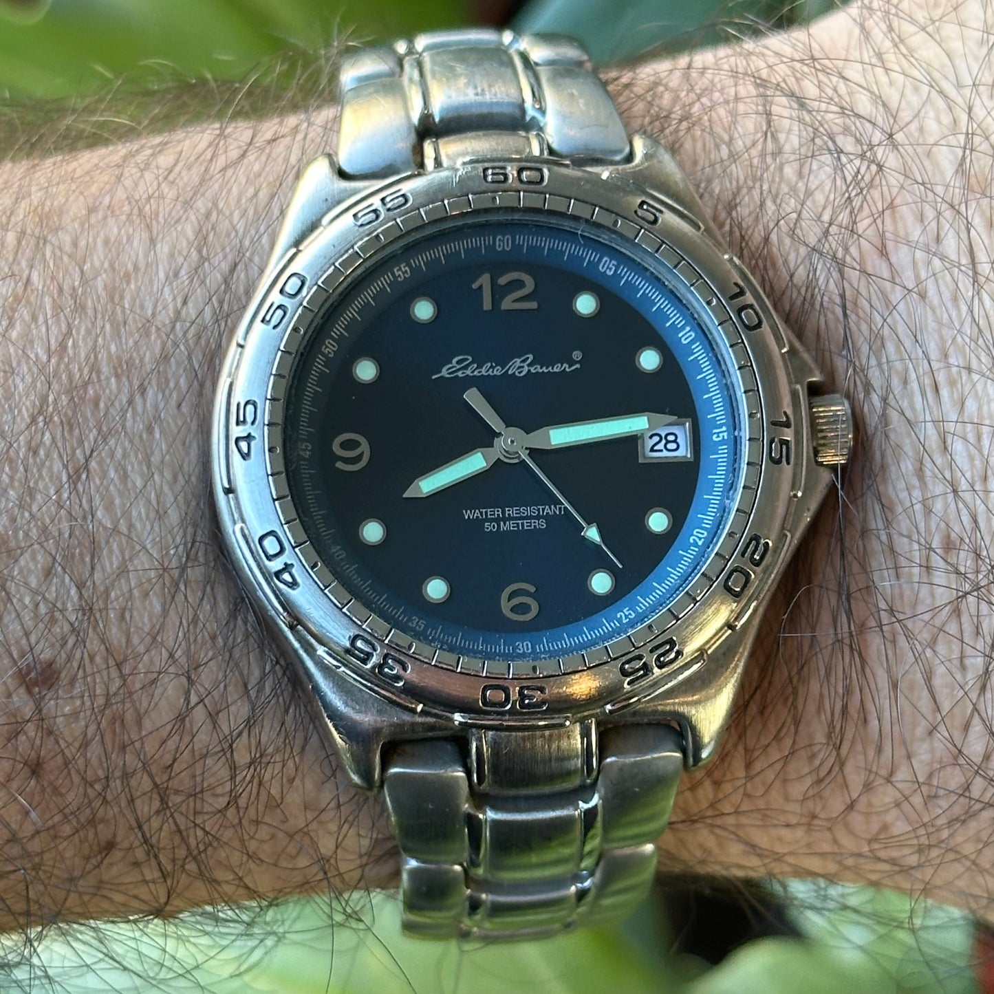 Reloj Eddie Bauer Hombre Año 1998 Acero Azul 42mm