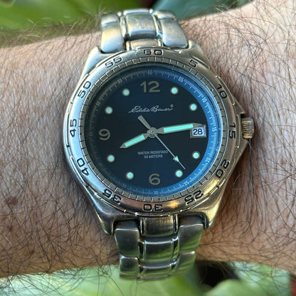 Reloj Eddie Bauer Hombre Año 1998 Acero Azul 42mm