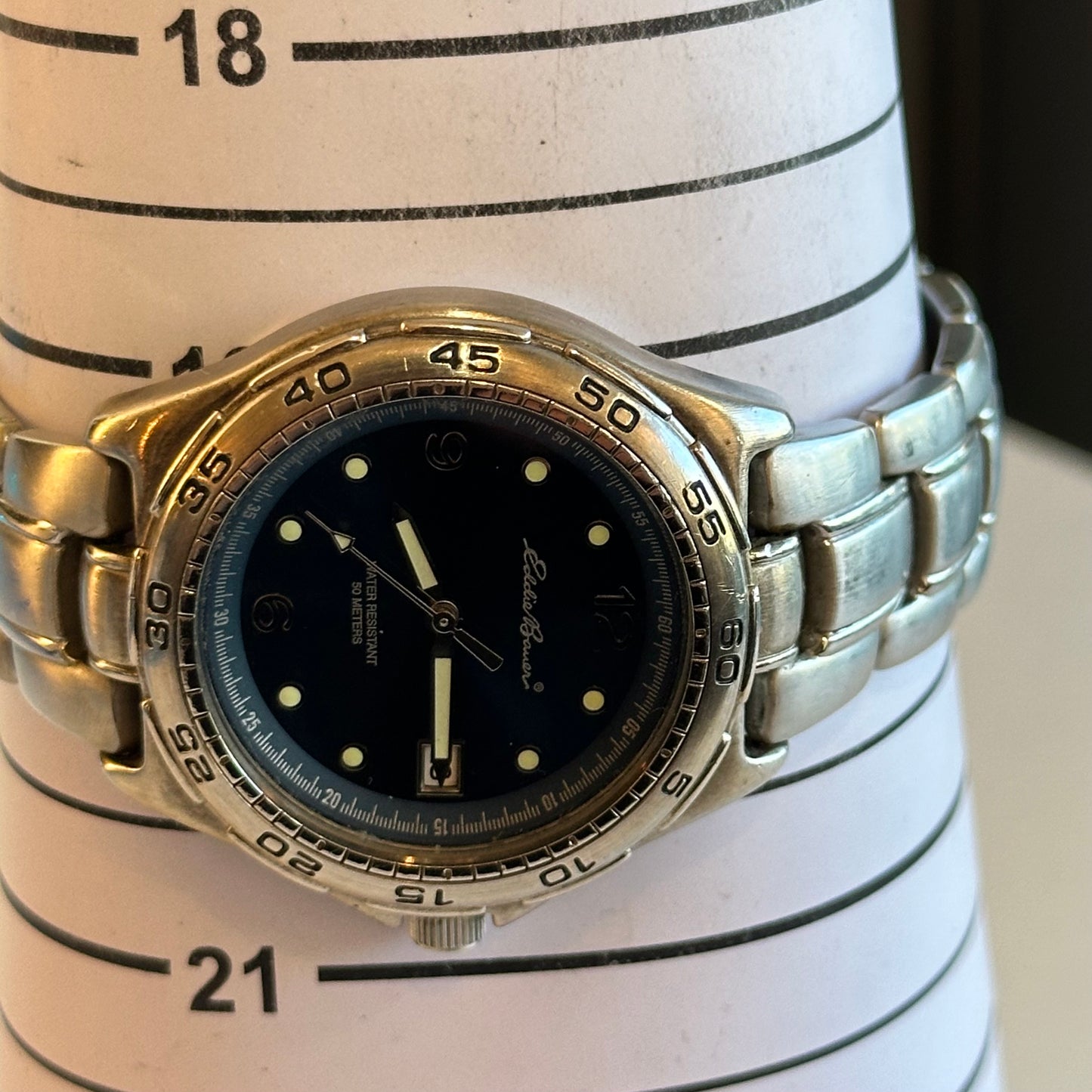 Reloj Eddie Bauer Hombre Año 1998 Acero Azul 42mm