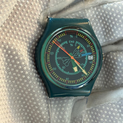 Reloj Swatch Rotor GS400 Unisex 1986 Swiss Pulsera transparente