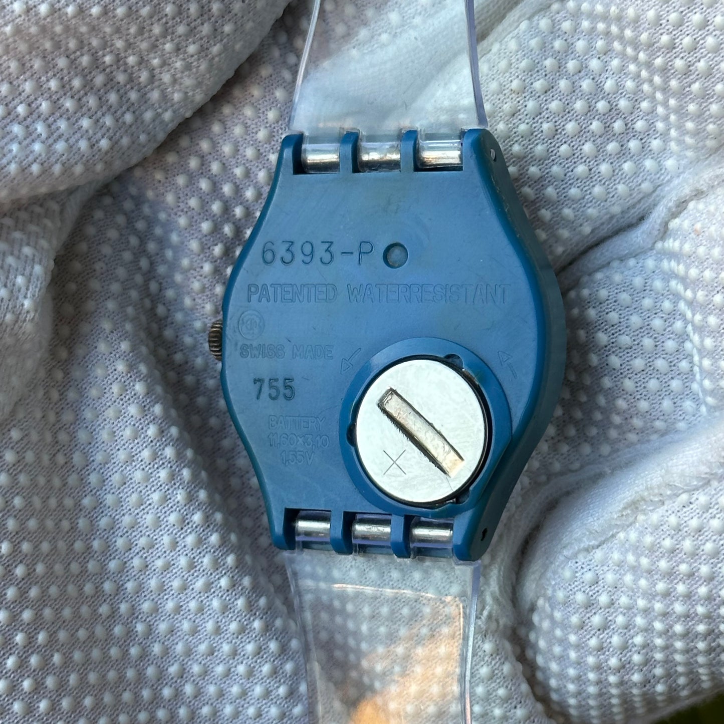 Reloj Swatch Rotor GS400 Unisex 1986 Swiss Pulsera transparente