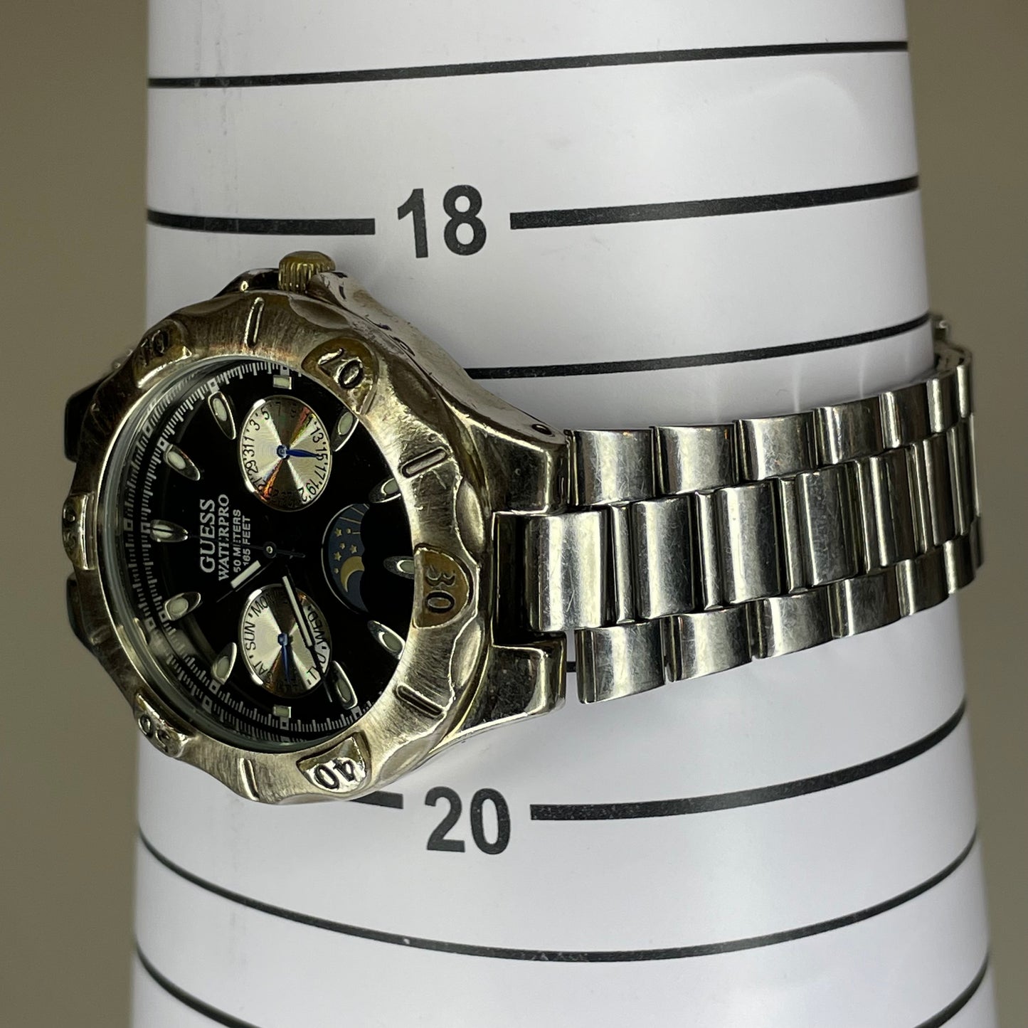 Reloj Guess Waterpro Multifunción Day-Date 1996 Moonphase Style 35mm