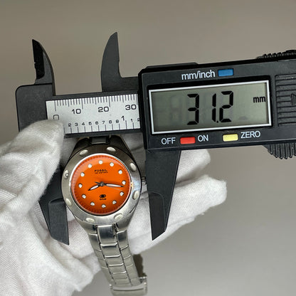 Reloj Fossil Mujer Blue AM-3354 Orange Dial 100M Año 2003