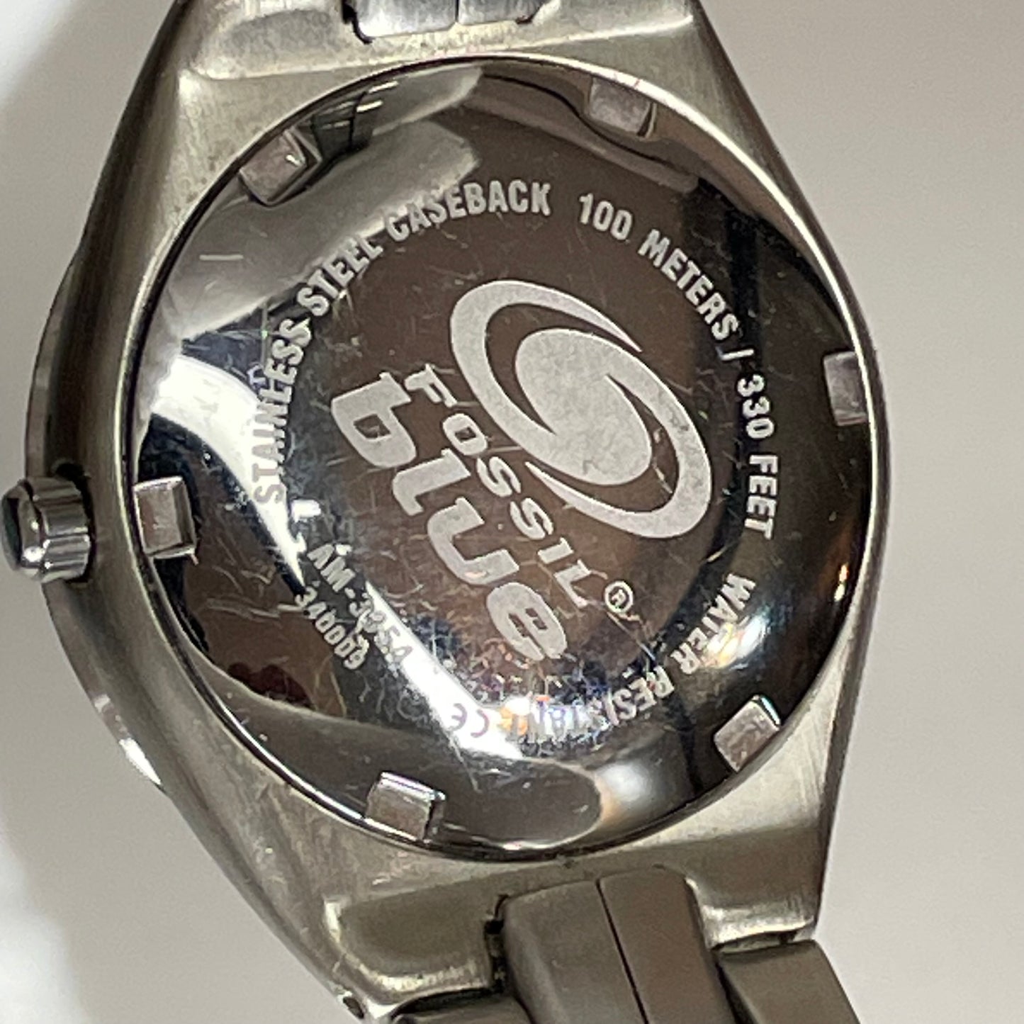 Reloj Fossil Mujer Blue AM-3354 Orange Dial 100M Año 2003