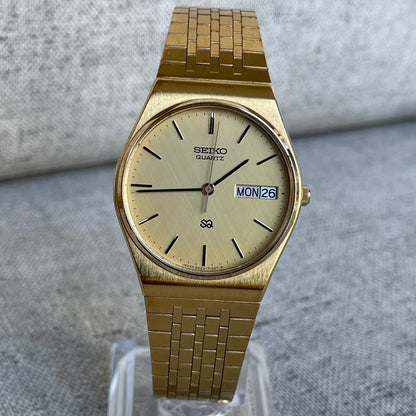 Reloj SEIKO Hombre 8223 Dorado Día Fecha NOV.1989 Pulsera Integrada