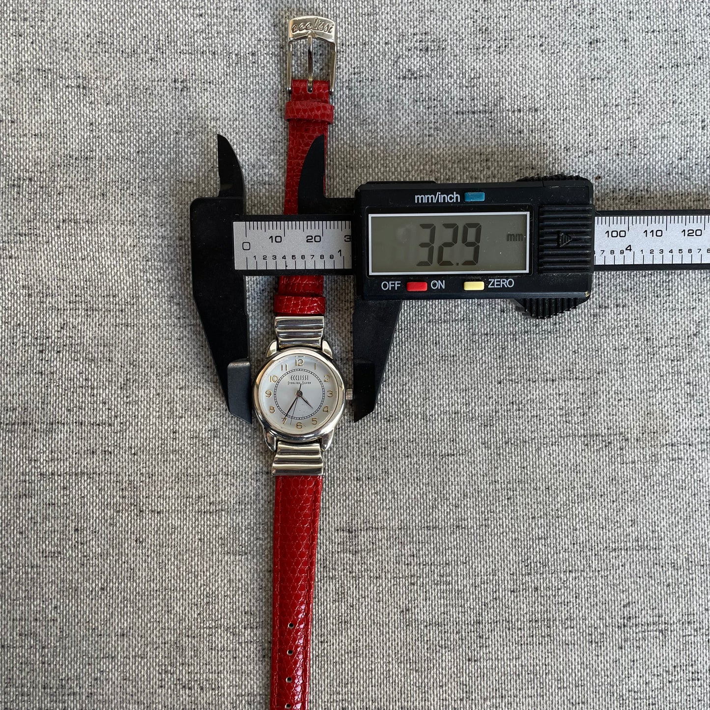 Reloj Ecclissi Mujer Plata 925 Madreperla Rojo Hebilla Plata Pieza Única