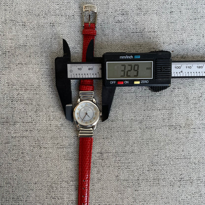 Reloj Ecclissi Mujer Plata 925 Madreperla Rojo Hebilla Plata Pieza Única