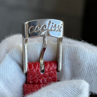 Reloj Ecclissi Mujer Plata 925 Madreperla Rojo Hebilla Plata Pieza Única
