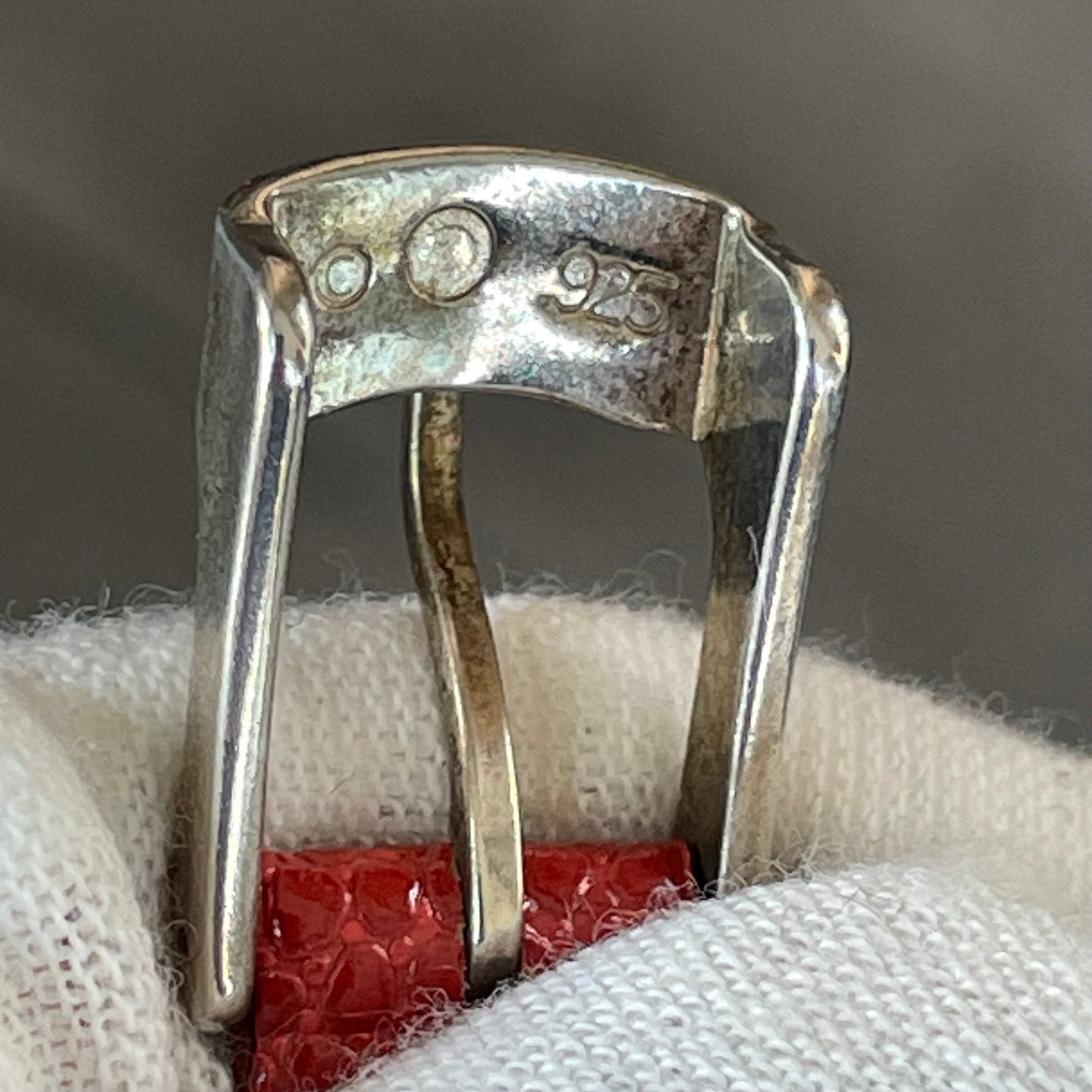 Reloj Ecclissi Mujer Plata 925 Madreperla Rojo Hebilla Plata Pieza Única
