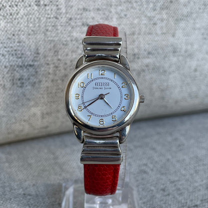Reloj Ecclissi Mujer Plata 925 Madreperla Rojo Hebilla Plata Pieza Única