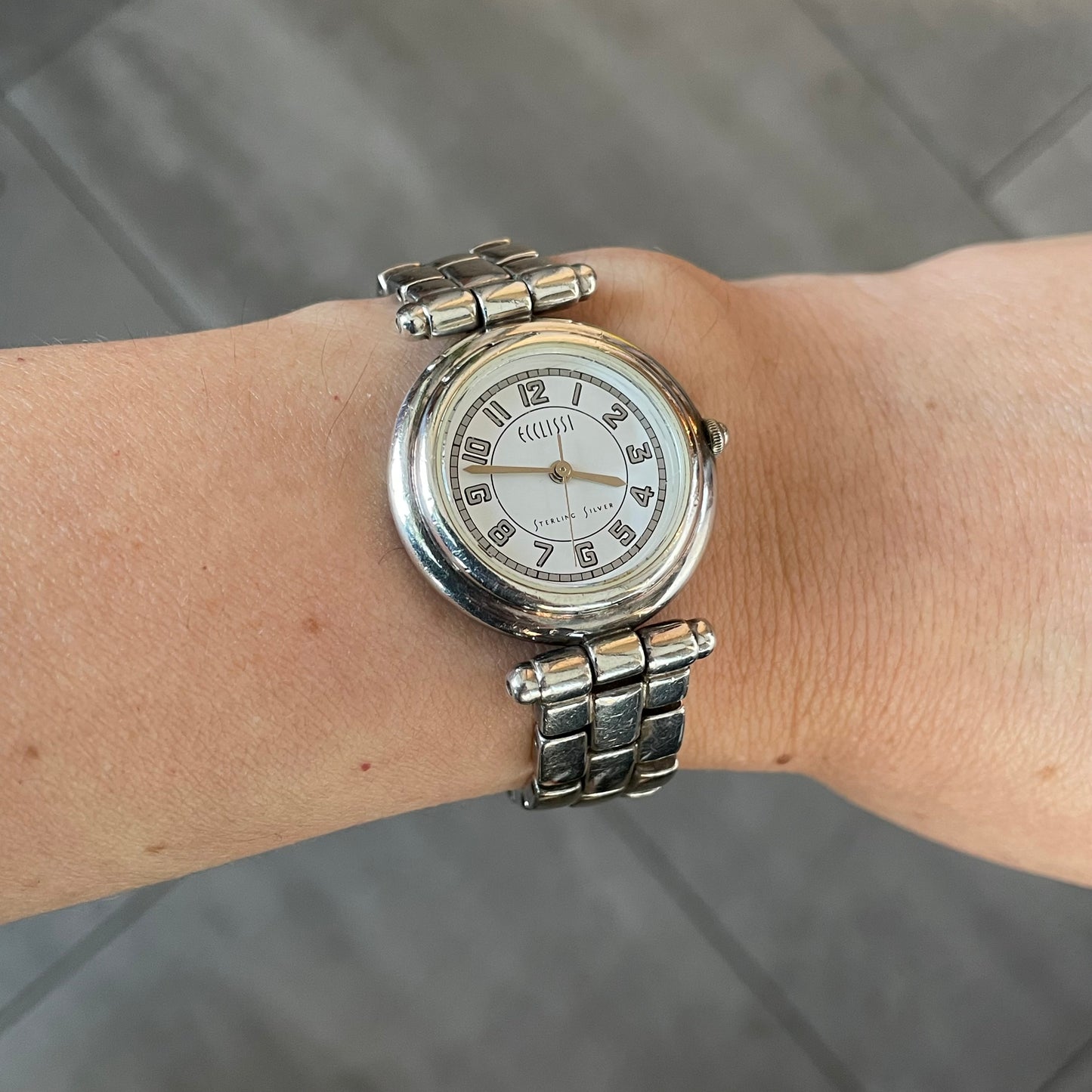 Reloj Ecclissi Mujer Plata 33mm pulsera bloques de plata 2000s ÚNICO