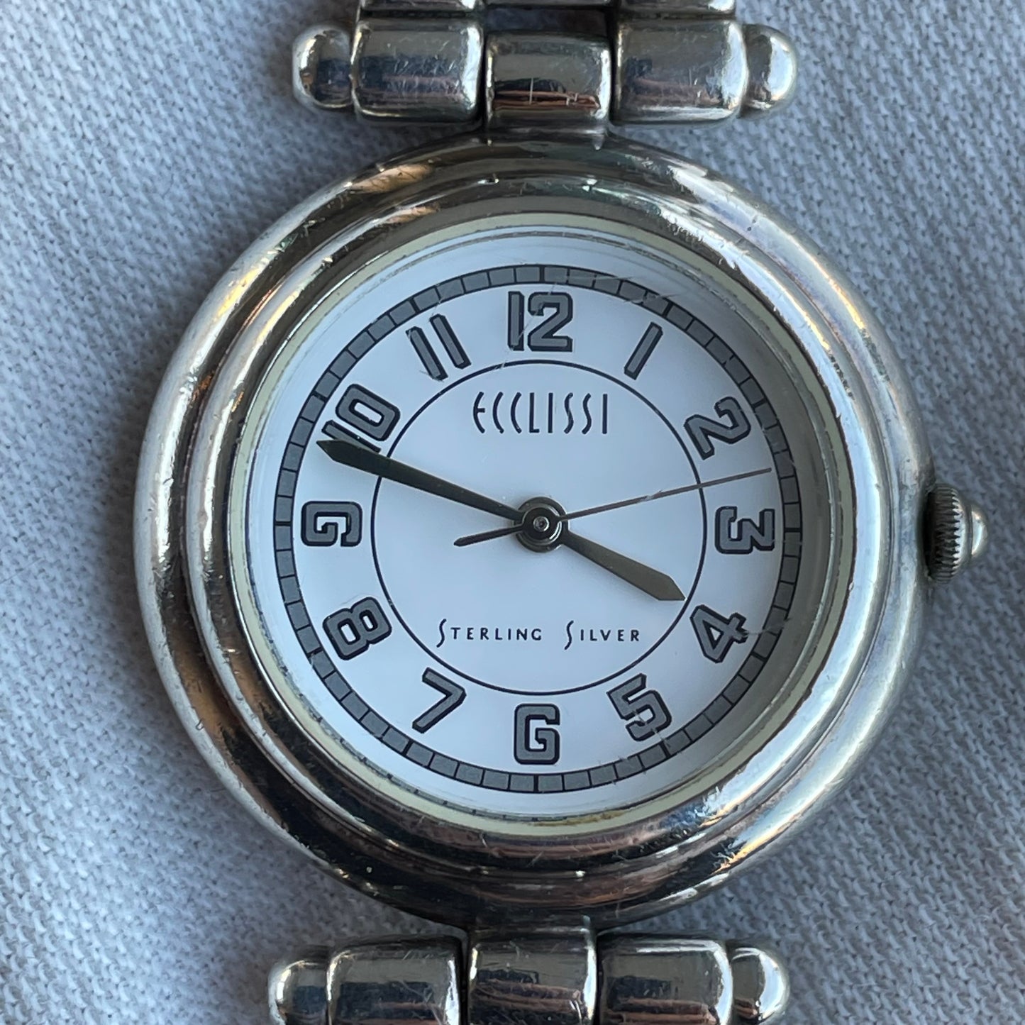 Reloj Ecclissi Mujer Plata 33mm pulsera bloques de plata 2000s ÚNICO