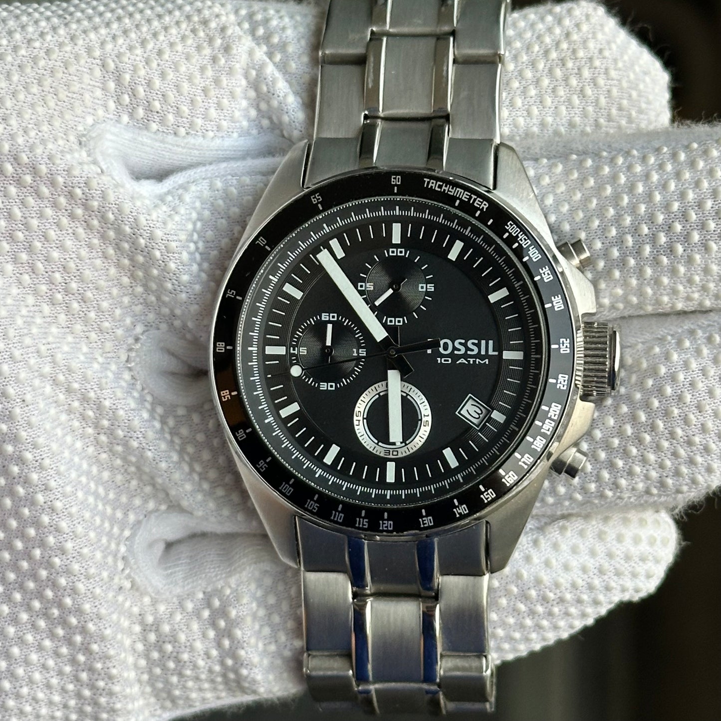 Reloj Fossil Cronógrafo Hombre Grande 2010s Acero ESCASO