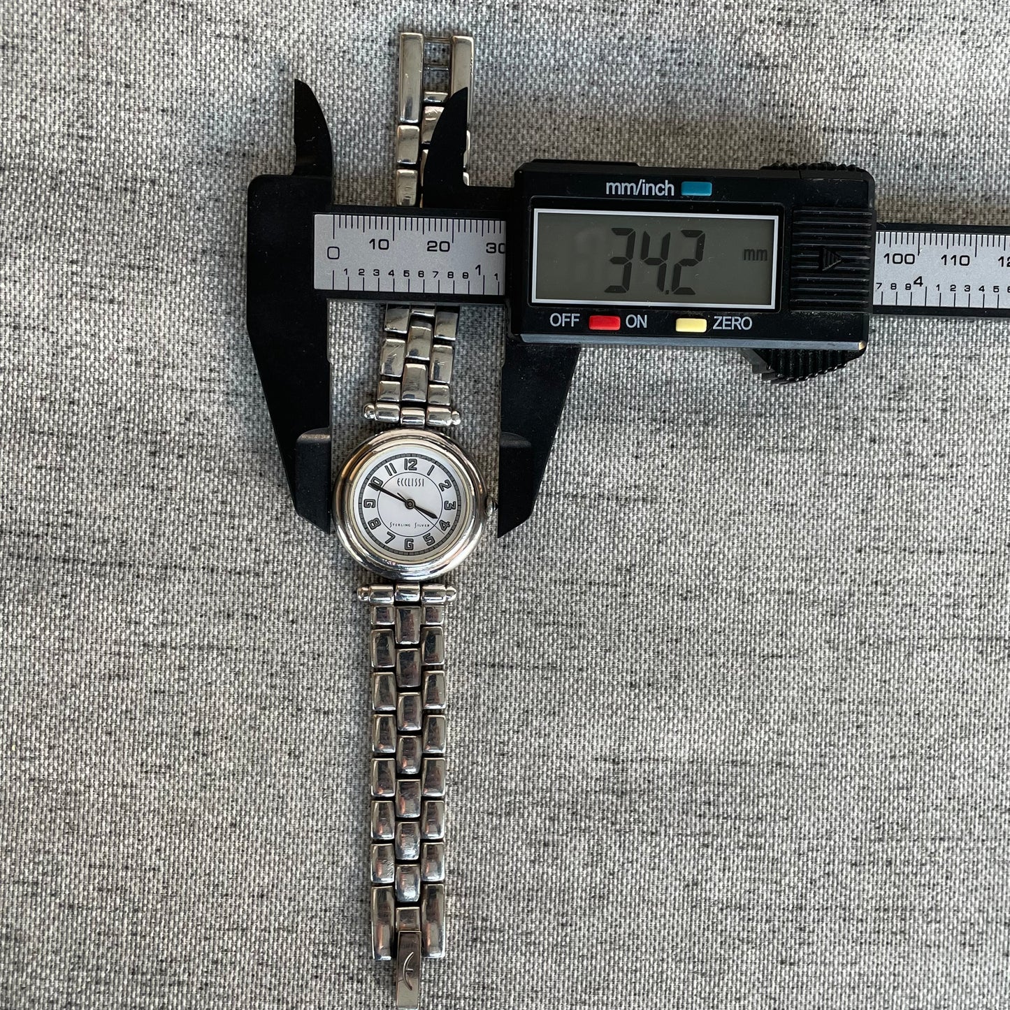 Reloj Ecclissi Mujer Plata 33mm pulsera bloques de plata 2000s ÚNICO