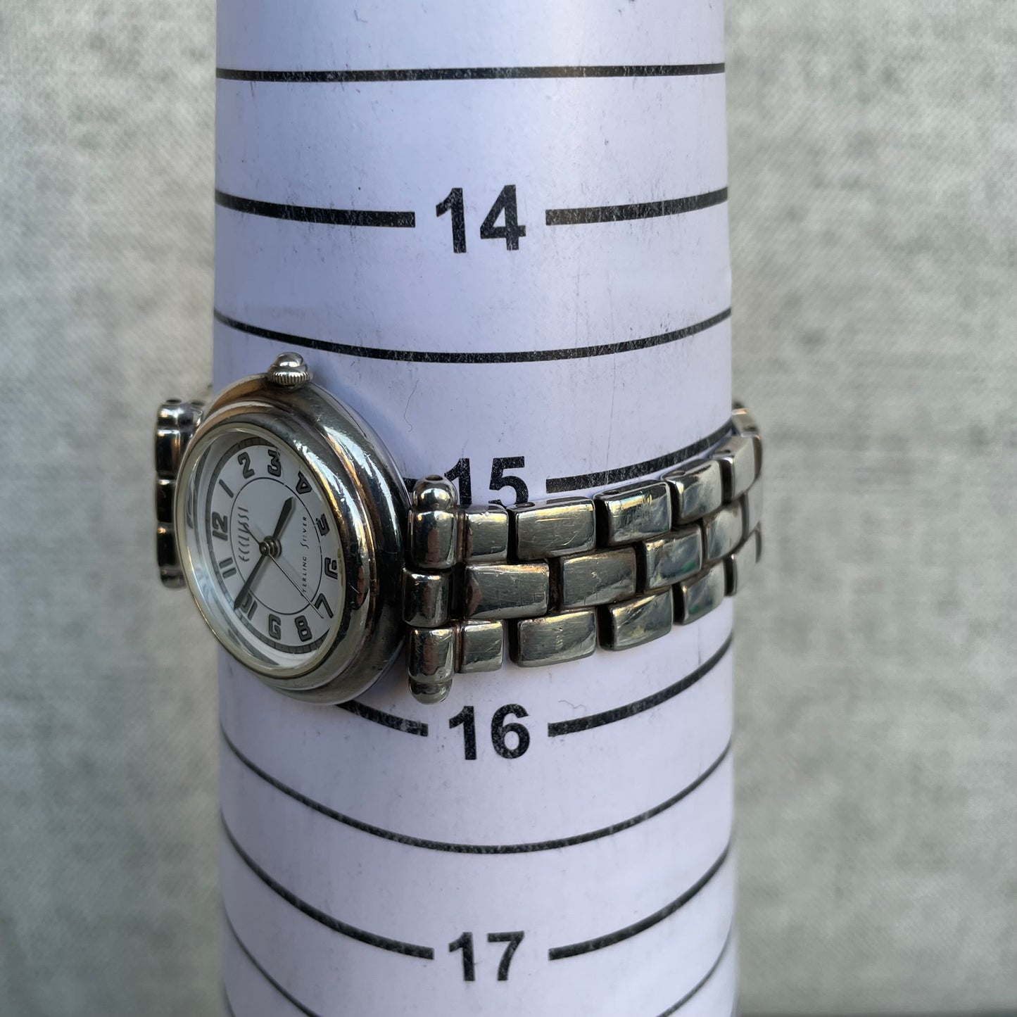 Reloj Ecclissi Mujer Plata 33mm pulsera bloques de plata 2000s ÚNICO