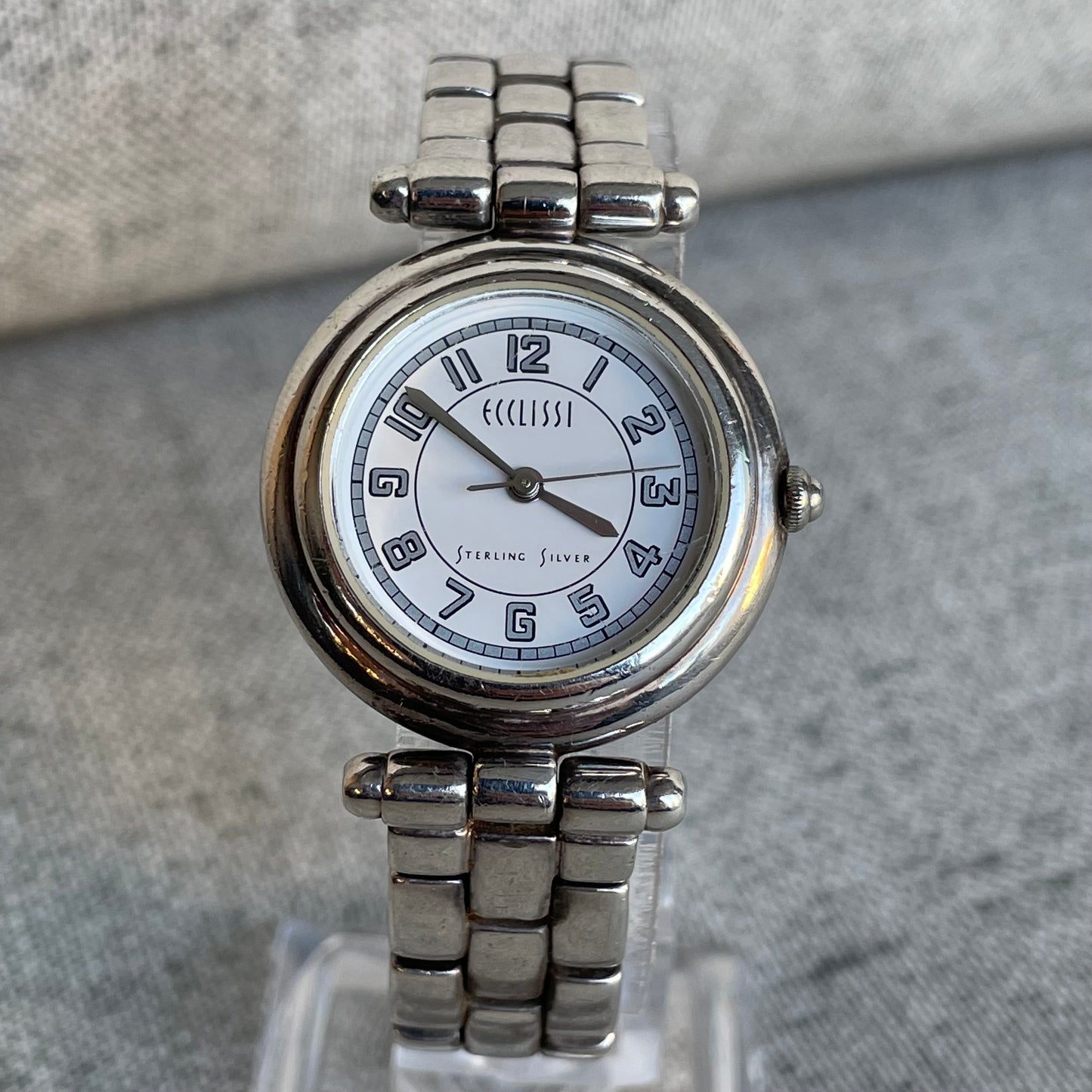 Reloj Ecclissi Mujer Plata 33mm pulsera bloques de plata 2000s ÚNICO