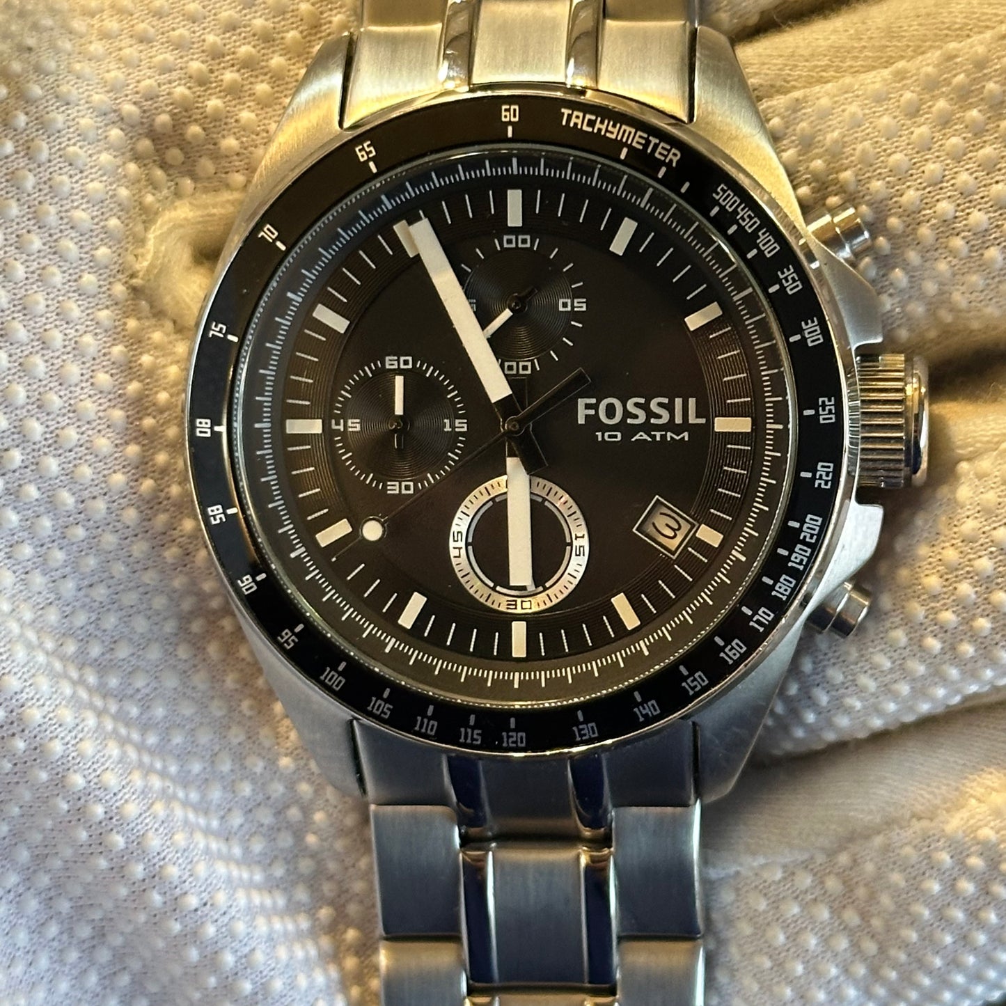 Reloj Fossil Cronógrafo Hombre Grande 2010s Acero ESCASO