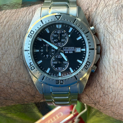 Citizen Chronograph Elab. en 2003 Nuevo con Etiqueta WR100 42mm ÚNICO