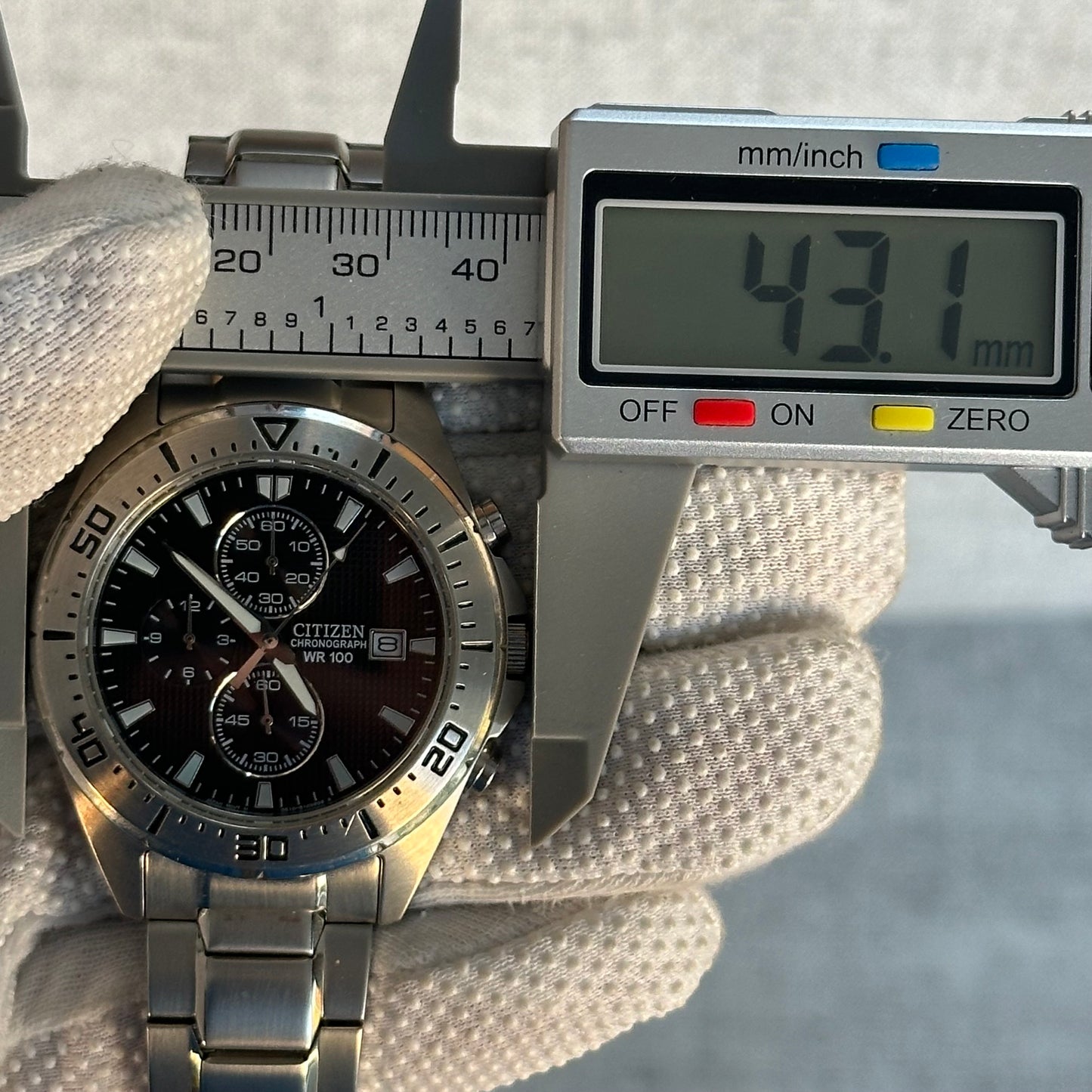 Citizen Chronograph Elab. en 2003 Nuevo con Etiqueta WR100 42mm ÚNICO