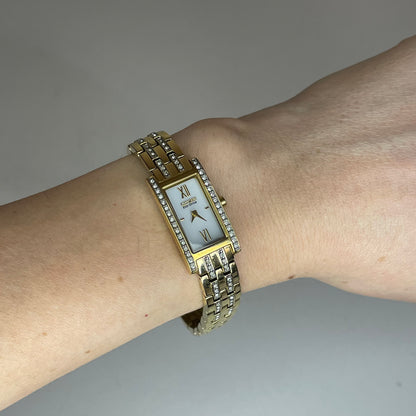 Reloj Citizen Eco-Drive G620-S082200 Mujer Rectangular dorado con cristales