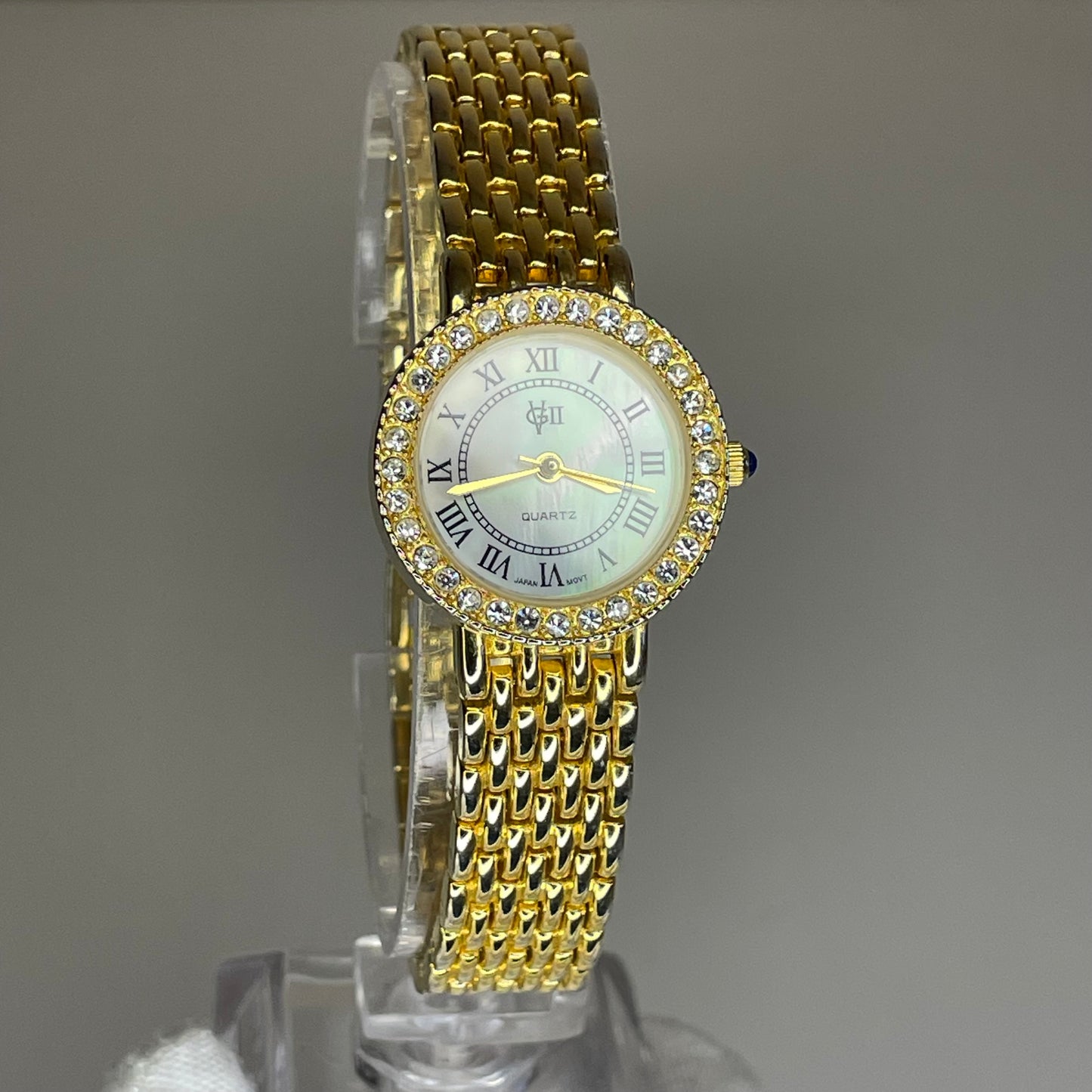 Reloj Joya Gloria Vanderbilt GV II Año 1995 aprox. NOS Dorado Bisel de cristales Neoclásico