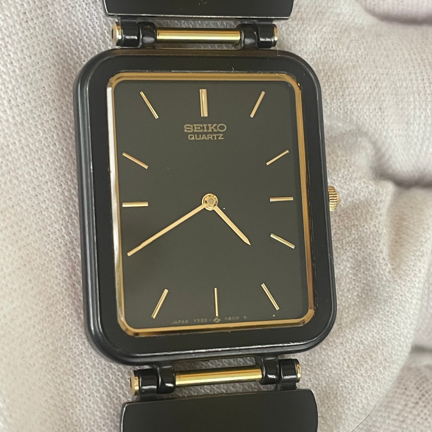 Reloj SEIKO Mujer enero/1985 Rectangular Negro Dorado RARO