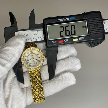 Reloj Joya Gloria Vanderbilt GV II Año 1995 aprox. NOS Dorado Bisel de cristales Neoclásico