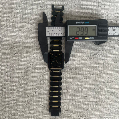 Reloj SEIKO Mujer enero/1985 Rectangular Negro Dorado RARO