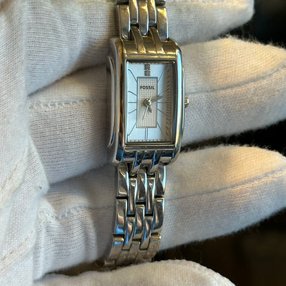 Reloj Fossil Mujer Año 2011 Rectangular Acero ES-2736 escaso