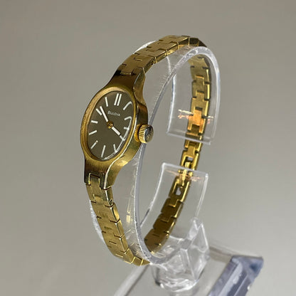 Reloj Joya Bulova Elab. en 1972 Calibre 6BD de 17 Rubíes Chapado en Oro ÚNICO