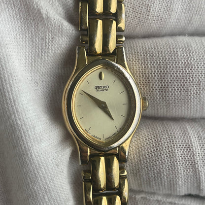Reloj SEIKO Mujer Quartz Ovalado Dorado mayo de 1993 LEER