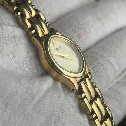 Reloj SEIKO Mujer Quartz Ovalado Dorado mayo de 1993 LEER