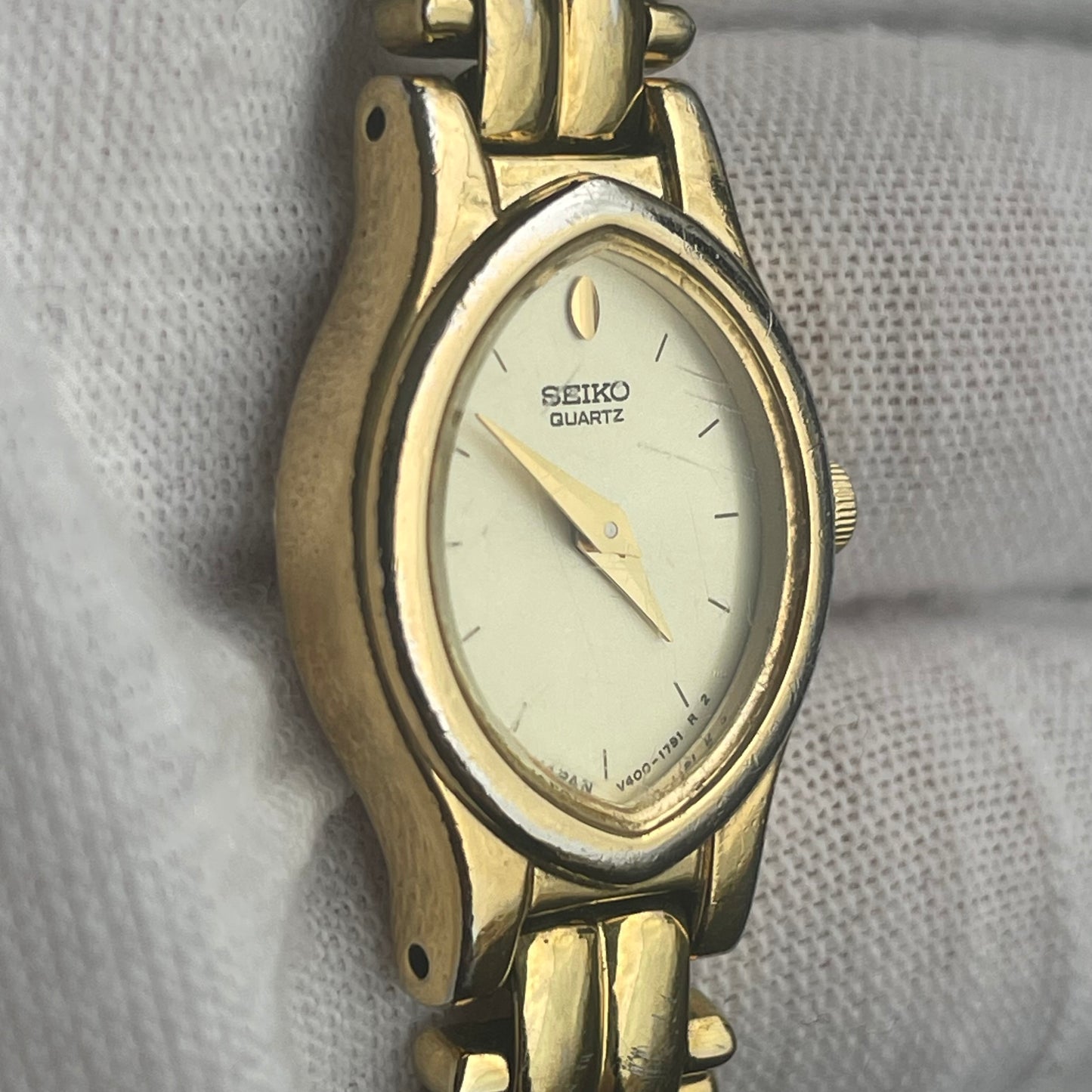 Reloj SEIKO Mujer Quartz Ovalado Dorado mayo de 1993 LEER