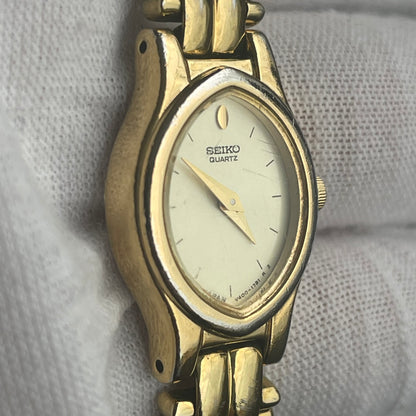 Reloj SEIKO Mujer Quartz Ovalado Dorado mayo de 1993 LEER