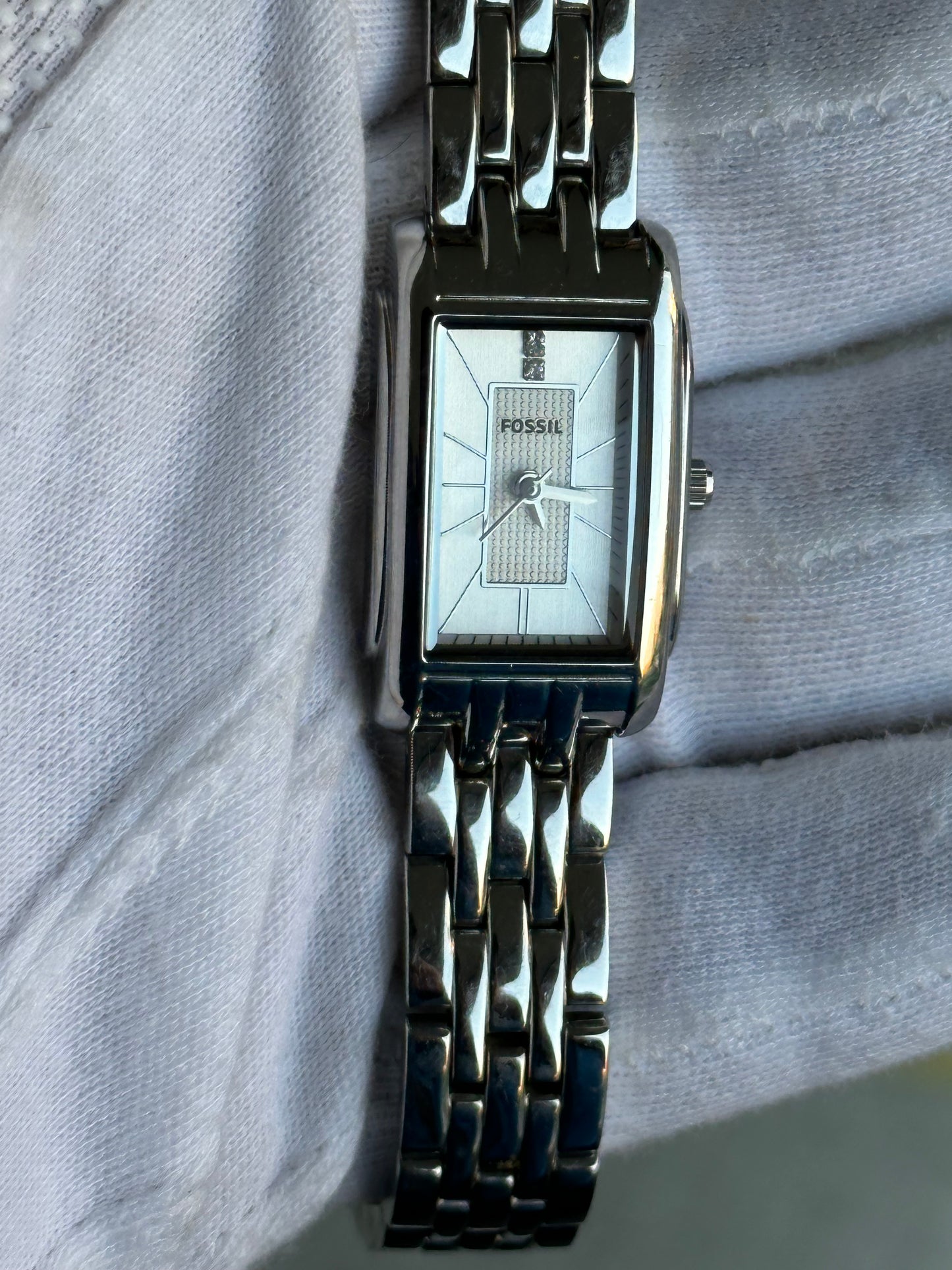 Reloj Fossil Mujer Año 2011 Rectangular Acero ES-2736 escaso