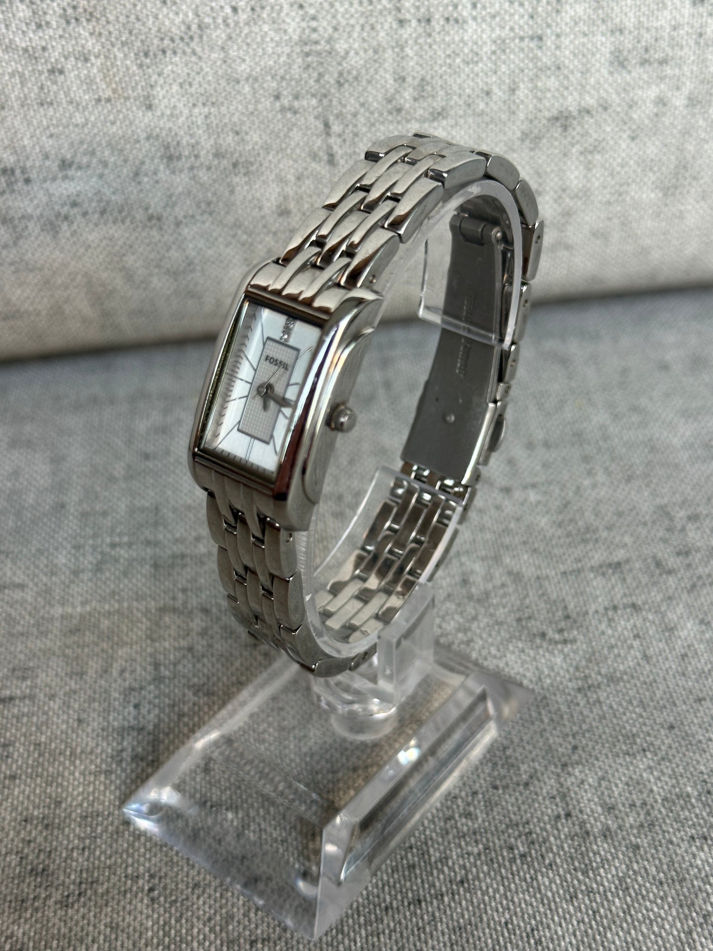 Reloj Fossil Mujer Año 2011 Rectangular Acero ES-2736 escaso