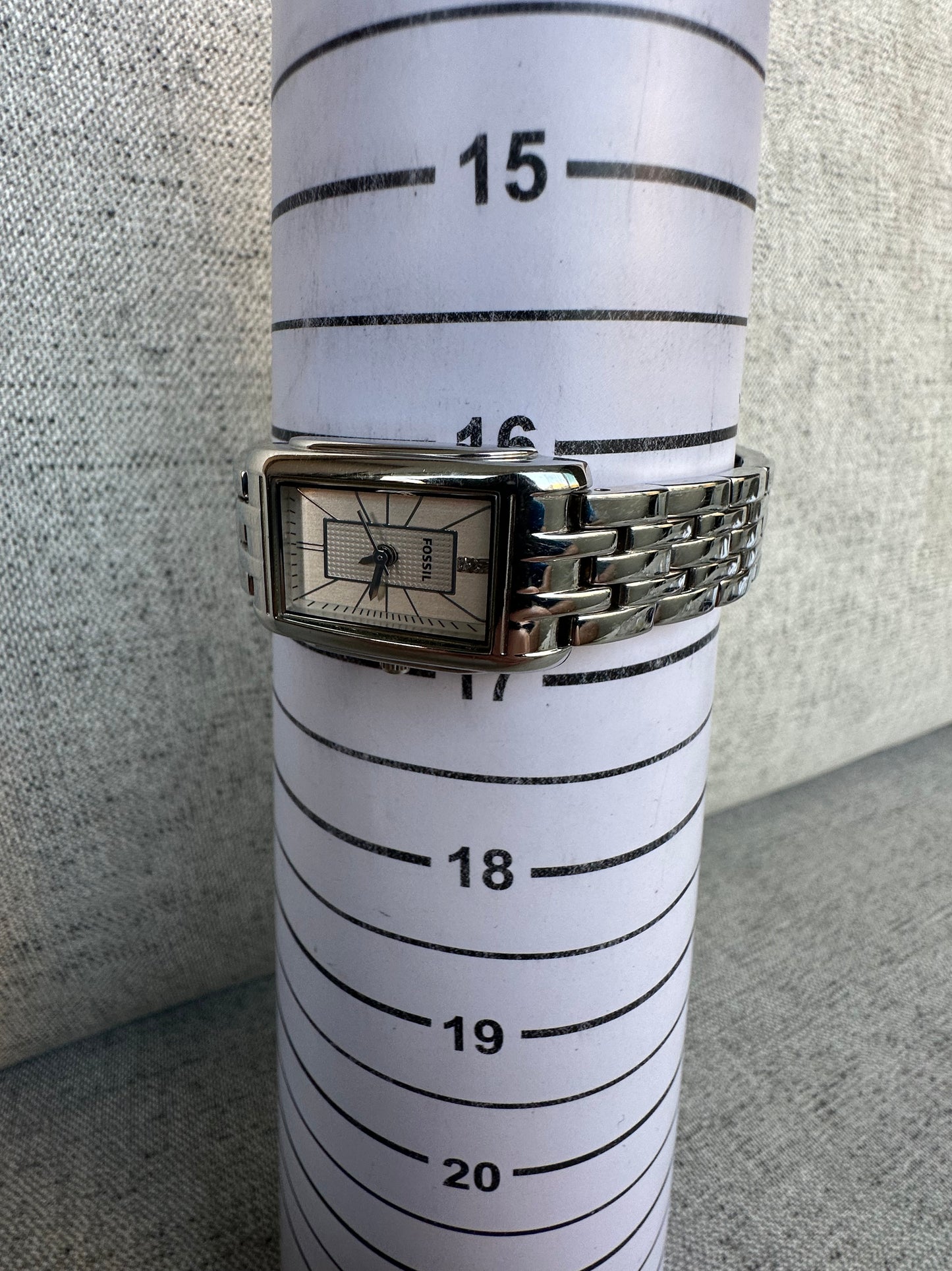 Reloj Fossil Mujer Año 2011 Rectangular Acero ES-2736 escaso